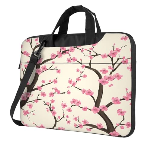 Laptop Bag Case Pink Cherry Blossom Flowers Computer Messenger Shoulder Bag Laptop Sleeve Briefcase - size: 13 inch