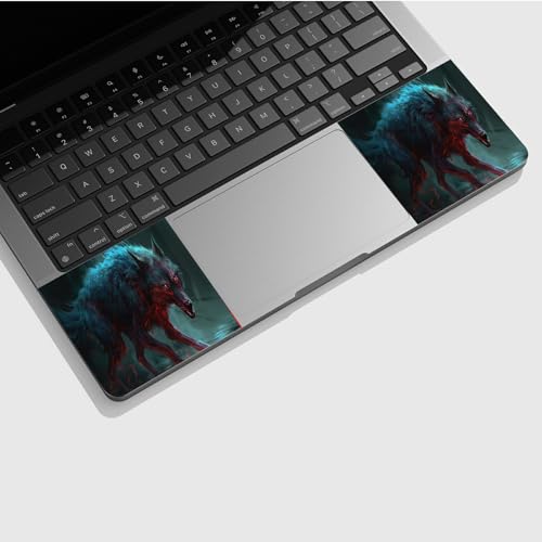 Universal Laptop Skin Sticker with 2 Wrist Pad Skins, Waterproof Scratch Resistant Vinyl Laptop Cover Decal, Cut to Fit for 11–15.6 Inch MacBook HP Dell Lenovo, Lightning Wolf - color: Lightning Wolf