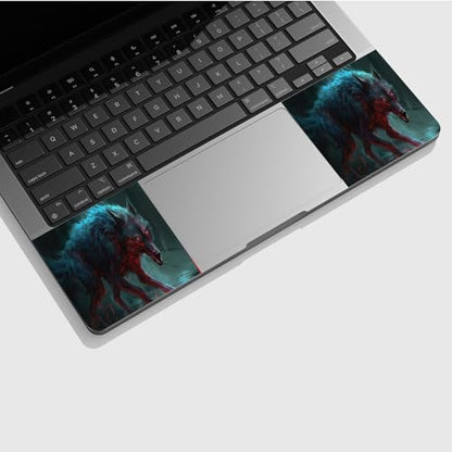 Universal Laptop Skin Sticker with 2 Wrist Pad Skins, Waterproof Scratch Resistant Vinyl Laptop Cover Decal, Cut to Fit for 11–15.6 Inch MacBook HP Dell Lenovo, Lightning Wolf - color: Lightning Wolf