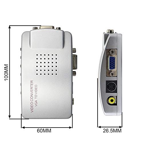 GINTOOYUN VGA to RCA Adapter,Composite VGA to Video,S-Video Converter,for HDTV, Monitors, Laptop, Desktop, PC.