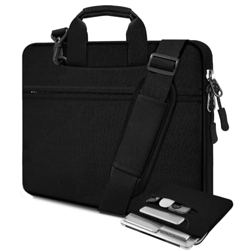 Laptop Case 14 inch Shoulder Bag,Shockproof Water-Resistant Handbag with Strap Compatible with MacBook Pro/Neo 14" M5/M4/M3/M2/M1,Mac Air/Pro 13.3",XPS 13 14 and Most 13"-14" Notebooks,Black - color: Black, size: 14"