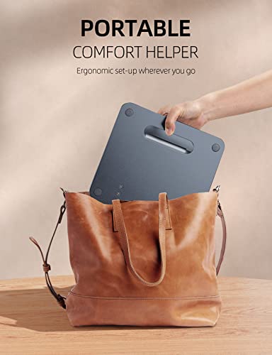 Nulaxy 360° Rotating Ergonomic Laptop Stand for Desk, Dual Foldable Design | Holds 22 Lbs, Dual Hinge Adjustable, Heat-Vent Computer Stand, Portable Office Accessories, Compatible with 10-17" Laptops