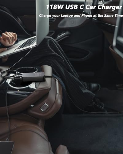 100W USB-C Laptop Car Charger | Compatible with Dell/HP/Lenovo/MacBook/Microsoft Surface/MSI/Acer/Samsung/Asus/LG gram/Razer/Google Pixel，20V 5A Output