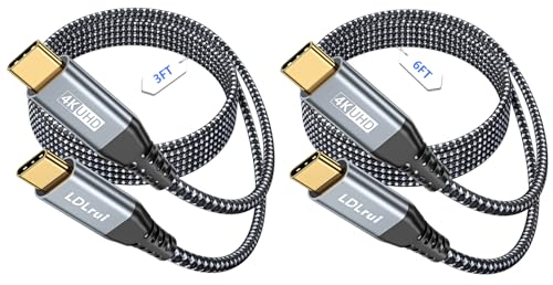 USB C Cable [3FT+6FT, 2 Pack] 20Gbps High Speed Data Transfer, 4K@60HZ UHD USB C Monitor Display Cable, USB 3.2Gen 2x2 Type C 100W Fast Charging Cord for Dell, Sandisk, Samsung T7, ARZOPA, KYY, MNN - size: 3FT+6FT, style: Straight Type C