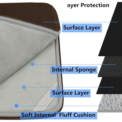 15.6 Inch Laptop Case, Durable Shockproof Protective Cover Computer Sleeve Briefcase Carrying Bag Compatible with 15.6" HP, ASUS, Lenovo, Acer, Notebook, Ultrabook, Chromebook, Brown - color: Brown, size: 15.6 Inch