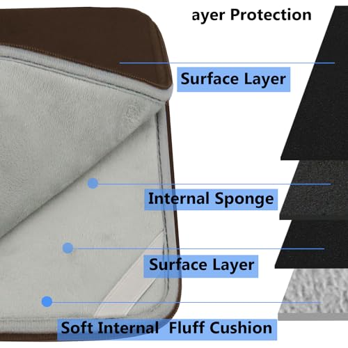 Laptop Sleeve Bag 14 inch, Shockproof Protective Computer Cover Flip Case Briefcase Carrying Bag Compatible with 14" HP, Lenovo, Asus, Acer, Notebook, Chromebook Computer, Brown - color: Brown, size: 14 Inch