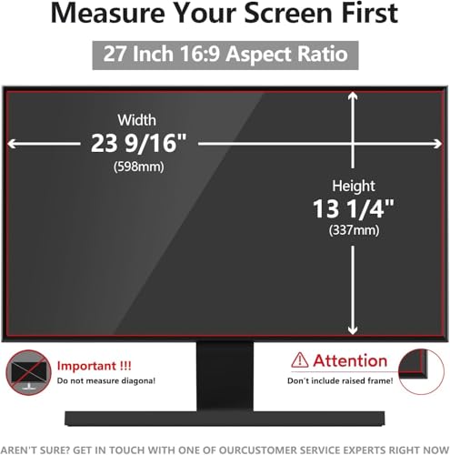 5 Pack 27 Inch Computer Privacy Screen Shield for 16:9 Widescreen Desktop | Anti-Glare Blue Light Privacy Filters; Anti Spy Privacy Screen Protector Film