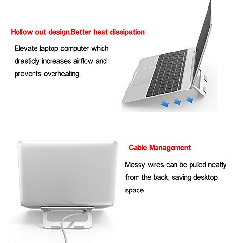 Soke-Six Laptop Stand,Aluminum Portable Foldable Laptop Support Stand Holder Desk Table Mobile Phone Stand for iPad MacBook Pro Air Notebook