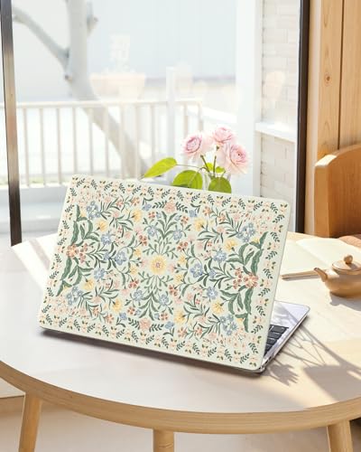 iCasso Compatible with MacBook Air 13 inch Case 2020-2018 Release A2337 M1 A2179 A1932, Slim Anti-Scratch Protective Plastic Hard Shell Case+Keyboard Cover for Mac Air 13.3-Green Floral - color: B-Green Boho Floral