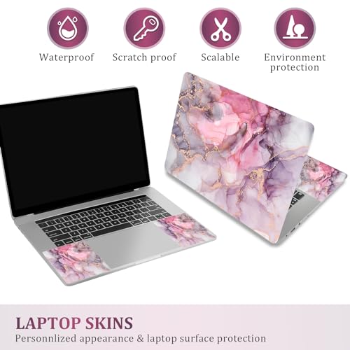 Laptop Notebook Skin Sticker Cover Decal, 12 13 13.3 14 15 15.4 15.6 inch Laptop Vinyl Skin Sticker Cover Art Protector Decal Universal, Pink Marble - color: Pink Marble