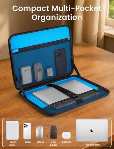 DOMISO 14 inch Laptop Sleeve with Handle, Shockproof & Waterproof EVA Protective Laptop case, Hard Laptop Sleeve for 14" HP Dell Asus Lenovo Laptop, Black - color: Black, size: 14 inch