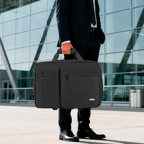 Rolling Laptop Bag for Women Men, Overnight Rolling Computer Bags Fits Up to 17.3 Inch Laptop for Travel/Work/Business