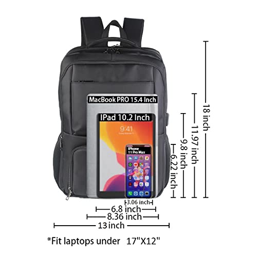 Laptop Backpack Fits 17 Inch Computer, Size suit to airline: America Airlines/Frontier Airlines/Spirit Airlines/South West Airlines, Black - color: A Black