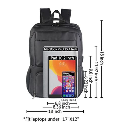 Laptop Backpack Fits 17 Inch Computer, Size suit to airline: America Airlines/Frontier Airlines/Spirit Airlines/South West Airlines, Black - color: A Black