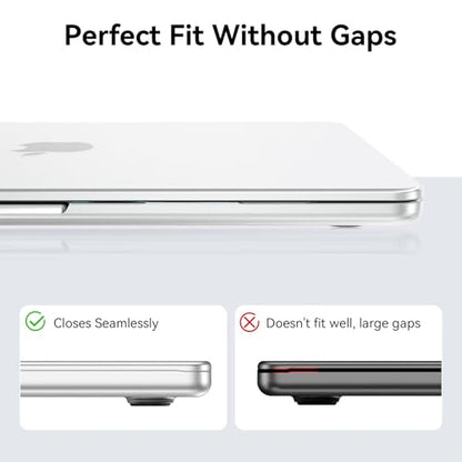 EooCoo Case for MacBook Air 15 inch M5 M4 M3 M2 2026-2023, Frost Clear | Easy to Install, Sturdy, Plastic Hard Shell Case & Keyboard Cover & Screen Protector, Model: A3448 A3241 A3114 A2941 - color: Original Clear