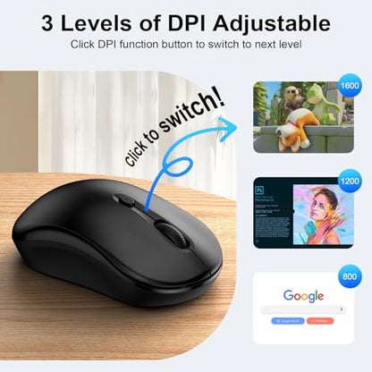 Wireless Mouse,Computer Wireless Cordless Mouse 2.4GHz HP Mice | for Laptop,PC,Computer,HP, Windows,Chromebook,Notebook,Mac,Desktop USB Mice