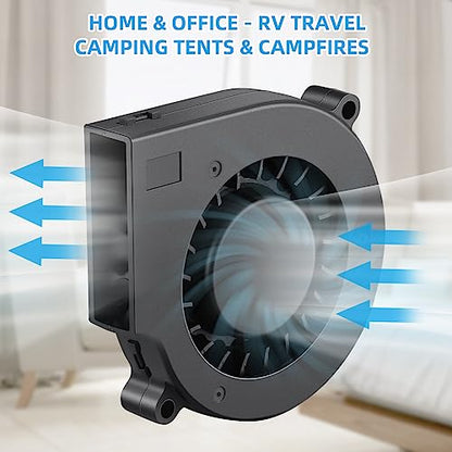 Wathai 75mm x 15mm USB Blower Cooling Fan 5V DC Turbo Small Fan DIY Cool | DC Brushless Turbo Small Computer Case Blower Fan for Cooling Electronics, Hard Hat, Helmet, and DIY Projects - size: 75mm