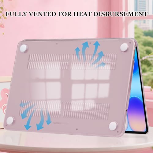 for MacBook Neo 13 inch Case 2026 A3404 with A18 Pro Chip, Anti-Scratch Slim Pattern Plastic Hard Shell Case 13-inch Neo Protective Cover Keyboard Skin & Screen Film, Cherry Blossom Pink - color: Cherry Blossom Pink