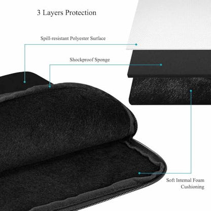 Laptop Sleeve Bag 15.4 15.6 Inch,Colourful Music Note Black Protective Polyester Computer Cases Laptop Cover Briefcase Bag Tablet Travel Cover - color: LPS-008