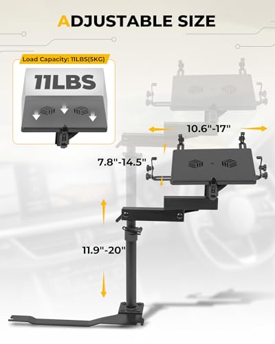 Truck Laptop Mount Fit for 2024 2025 2026 Toyota Tacoma Computer Mount Stand Holder Desk Tablet Holder Accessories, for Passenger Seat Fit Laptop Up to 17"