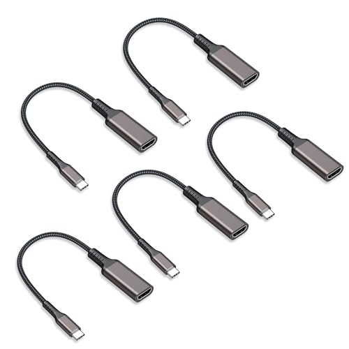 4K USB C to HDMI Adapter 5-Pack, 4K@60Hz USBC to HDMI, Type-C to HDMI for iPhone 17/16, MacBook Pro/Air, iPad Pro/Air, Galaxy S26, XPS,Chromebook,Lenovo,Surface Book, iMac,Thunderbolt 3/4/5
