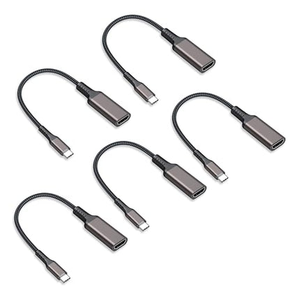 4K USB C to HDMI Adapter 5-Pack, 4K@60Hz USBC to HDMI, Type-C to HDMI for iPhone 17/16, MacBook Pro/Air, iPad Pro/Air, Galaxy S26, XPS,Chromebook,Lenovo,Surface Book, iMac,Thunderbolt 3/4/5