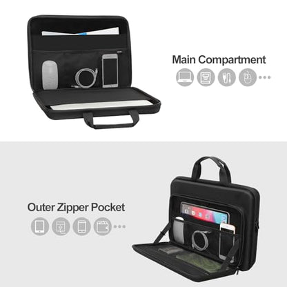 MOSISO Hard Laptop Case 17-17.3 inch, Shockproof Laptop Sleeve with Handle | Compatible with Dell HP Lenovo Asus Acer Alienware, Waterproof EVA Carrying Case Computer Bag with Pocket&Belt, Black - color: Black, size: 17.3 inch