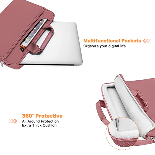 MOSISO 360 Protective Laptop Bag 13.3 inch, 13-14 inch Computer Bag | Compatible with MacBook Air 13 inch/Pro 13 /Pro 14, HP,Dell,Notebook, Laptop Carrying Case with Strap&Handle, Dusty Rose - color: Dusty Rose, size: 13.3 inch