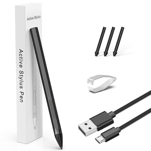Stylus for HP Envy X360 Pavilion x360 Specter X360 Spectre x2 Envy x2 Touchscreen Laptop Rechargeable MPP 2.0 Tilt Pencil 4096 Pressure Sensitivity Using The Microsoft MPP Protocol, Black - color: Black, size: for HP