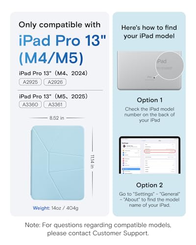 MOFT Dynamic Folio Tablet Stand for Desk Compatible with iPad Pro 13-inch (M5 2025/M4 2024), Slim Magnetic Tablet Holder Case with 20+ Viewing Angles, Soothing Mist x Misty Cove - color: Soothing Mist x Misty Cove, size: iPad Pro 13"(M5 2025/M4 2024)