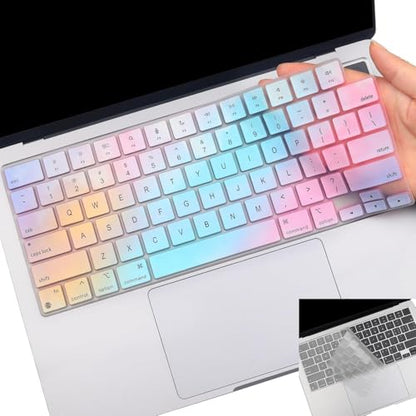 2 Pack Keyboard Cover for MacBook Pro 16" 14" M5-M1 Pro/Max A3426 A3427 A3428 A3429 A2442 A2779 A2918 A2992 A2485 A2780 A2991, MacBook Air M5-M2 13.6" 15.3" A3448 A3449 A2941 A3114 A2681 A3113 US - color: CandyColor+TPU