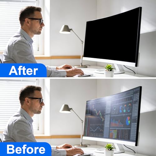[2-Pack] Privacy Screen For Computer Monitor, 35-Inch 21:9 Aspect Ratio; Anti Spy/Bule Light/Glare And Eye Protection, 2 Install Ways Removable For Office, Airport, Cafe And Other Public Area; Diagonal 35 Inches, Width 32.17 Inches, Height 13.79 Inches -