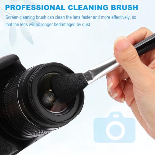 Camera Dusting Brush, Multifunction Cleaning Brush Keyboard Lens Pen Screen Lens Cleaner for Vinyl Records, LP Scan, SLR & Computer Screens,10 Pcs Black