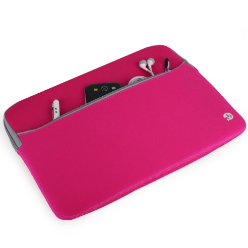 Neoprene Laptop Case | Lightweight Travel Protection | 13" Notebook Compatible Water Resistant Tech Sleeve (Magenta) - color: Magenta