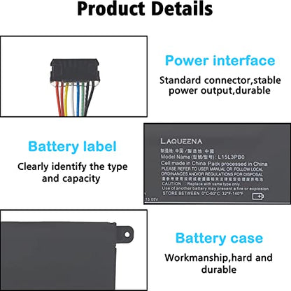 L15L3PB0 Laptop Battery Compatible with Dell Lenovo IdeaPad 330S-14AST 330S-14IKB 330S-15ARR 330S-15AST 330S-15IKB Series L15M3PB0 11.25V 52.5Wh 3-Cell - style: L15L3PB0