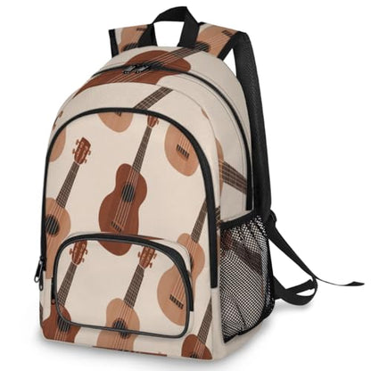 Guitar Musician Large Backpack for Women and Men Waterproof Travel Laptop Backpack Lightweight Business Work Daypack Fits 17 Inch Computer - color: Multicolor 1