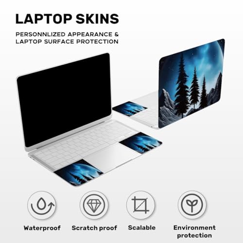 Laptop Skin Sticker Decal PVC Vinyl Sticker Notebook PC Protector Waterproof Scratch Resistant Laptop Skin for 12.1 13 13.3 13.6 14 15 15.3 16 Inch Starry Night Blue Sky Style - color: Starry Night