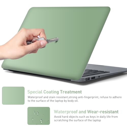 15-15.6 inches Netbook Laptop Skin Sticker Decal Reusable Cover Protector for 11.6 12 13 13.3 14 15 15.4 Notebook Chromebook Easy to Apply and Remove, Scratch-Resistant Waterproof I Pale Bean Green - color: Pale Bean Green