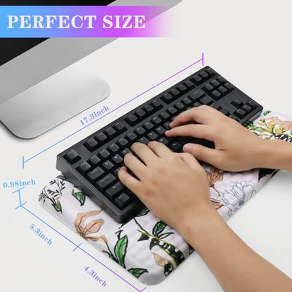Computer Keyboard Stand with Wrist Rest, Ergonomic Tilted Keyboard Holder - Keyboard Riser with Wrist Pad - Keyboard Tray Support for Office Home - Wild Grass - color: Keyboard Stand-wild Grass