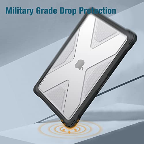 Fintie Case for MacBook Air 13.6 Inch A3449 A3240 A3113 A2681 (2022 2023 2024 2025 2026 Release) - Heavy Duty Rugged Hard Shell Case Cover for MacBook Air 13 Inch M2 M3 M4 M5 Chip, Clear - color: Clear