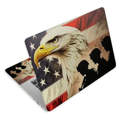 Universal Laptop Skin Decal, 3-Piece Vinyl Protector for 12 13 14 15.6" Notebook, Waterproof Anti-Scratch, Easy Trim & Bubble-Free Finish, American Military Soldiers with Eagle - color: American Military Soldiers with Eagle