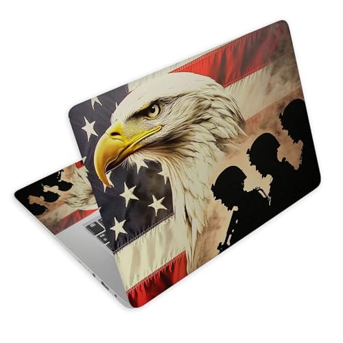 Universal Laptop Skin Decal, 3-Piece Vinyl Protector for 12 13 14 15.6" Notebook, Waterproof Anti-Scratch, Easy Trim & Bubble-Free Finish, American Military Soldiers with Eagle - color: American Military Soldiers with Eagle
