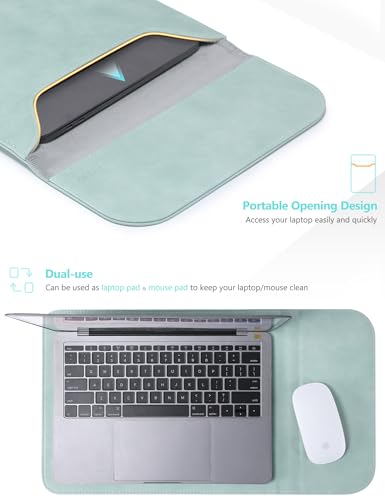 HYZUO 13 Inch Laptop Sleeve PC Case for MacBook Pro 13 M2 M1 2026-2016, 13" MacBook Neo 2026 A3404, MacBook Air 13 M5 A3449 M4 M3 M2 M1 2026-2018, 13" iPad Pro/Air, Surface Pro, XPS 13, Mint Green - color: Mint Green, size: 13 Inch