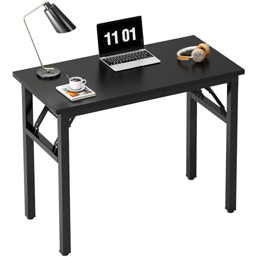 Need Small Folding Computer Desk, 31.5 Inch Writing Table, Black | No-Assembly, Sturdy Foldable Desk for Home Office, Bedroom, Dorm Room, Student Study, Collapsible, Compact, Easy Storage - color: Black, size: 31.5 inches