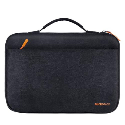 Micropack 360°Protective 14 Inch Laptop Sleeve with Handle, Water-Resistant Laptop Case with Front Pocket, Shock-Absorbing Computer Bag for MacBook Pro 14, MacBook Air, HP, Dell, Lenovo, Acer, Black