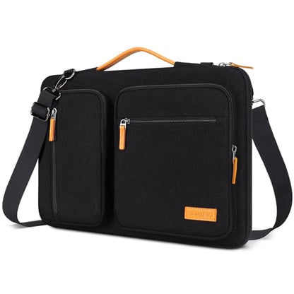 DOMISO 17 inch Laptop Sleeve Protective Case Cover Compatible with 17-17.3 inch HP Dell ASUS Lenovo Chromebook,Waterproof Computer Cases Bag with Shoulder Strap,Black - color: Black, size: 17 inch