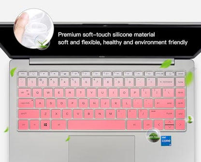 Keyboard Cover for 2022 2023 HP 14" Laptop 14-ep 14-em 14-es 14t-ep000 14z-em000 14-ep000 14-ep0097nr 14-ep0145cl 14-em0047nr, HP Envy 2-in-1 14t-es000 14-es0013dx 14-es0033dx Keyboard Protector Skin - color: Ombre Pink