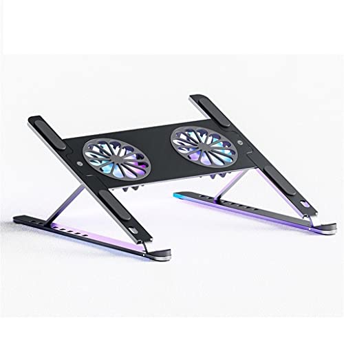 Aluminum Adjustable Laptop Stand for Tablet Notebook Cooling Fan Pad Portable Base - color: D
