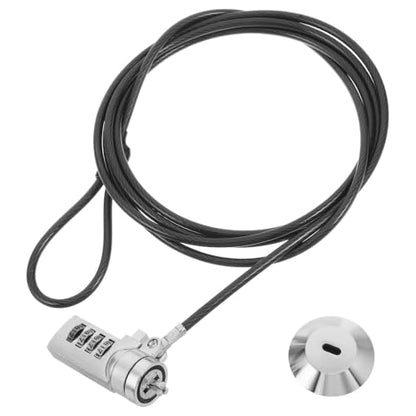 Laptop Combination Cable Lock with 6ft Steel Cable, 4-Digit Resettable Password, Flexible Anti-Theft Security Lock for Laptops and Electronic Devices, Portable for Travel and Desk