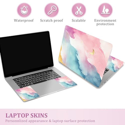 12 13 14 15 15.4 15.6 Inches Laptop Skin Sticker Decal Universal Netbook Skin Sticker Reusable Soft Notebook Art Protector Cover Decal, Pink Blue Ink Painting - color: Pink Blue Ink Painting
